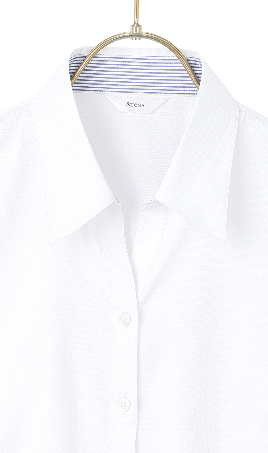 【抗菌防臭ブラウス】スキッパーカラー【長袖】【AgFreshα】【＃すご】 ホワイト 07