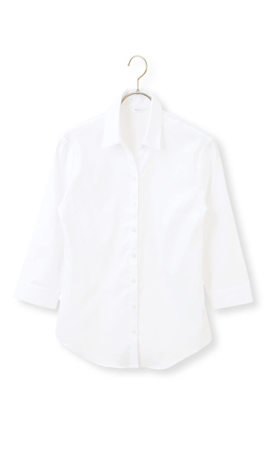 Theory　22SS スキッパーブラウス　白 スキッパーカラーブラウス【7分袖】【OEKO-TEX】 (ASB22235-71