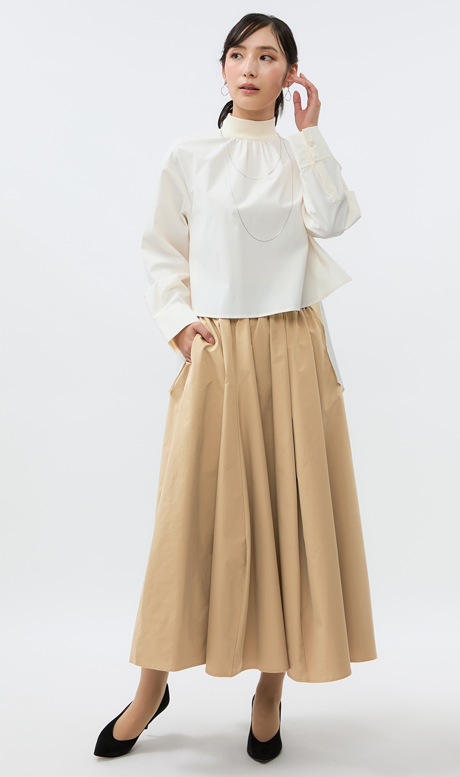 羅紋領後青年罩衫 【WEB限定】 白色M