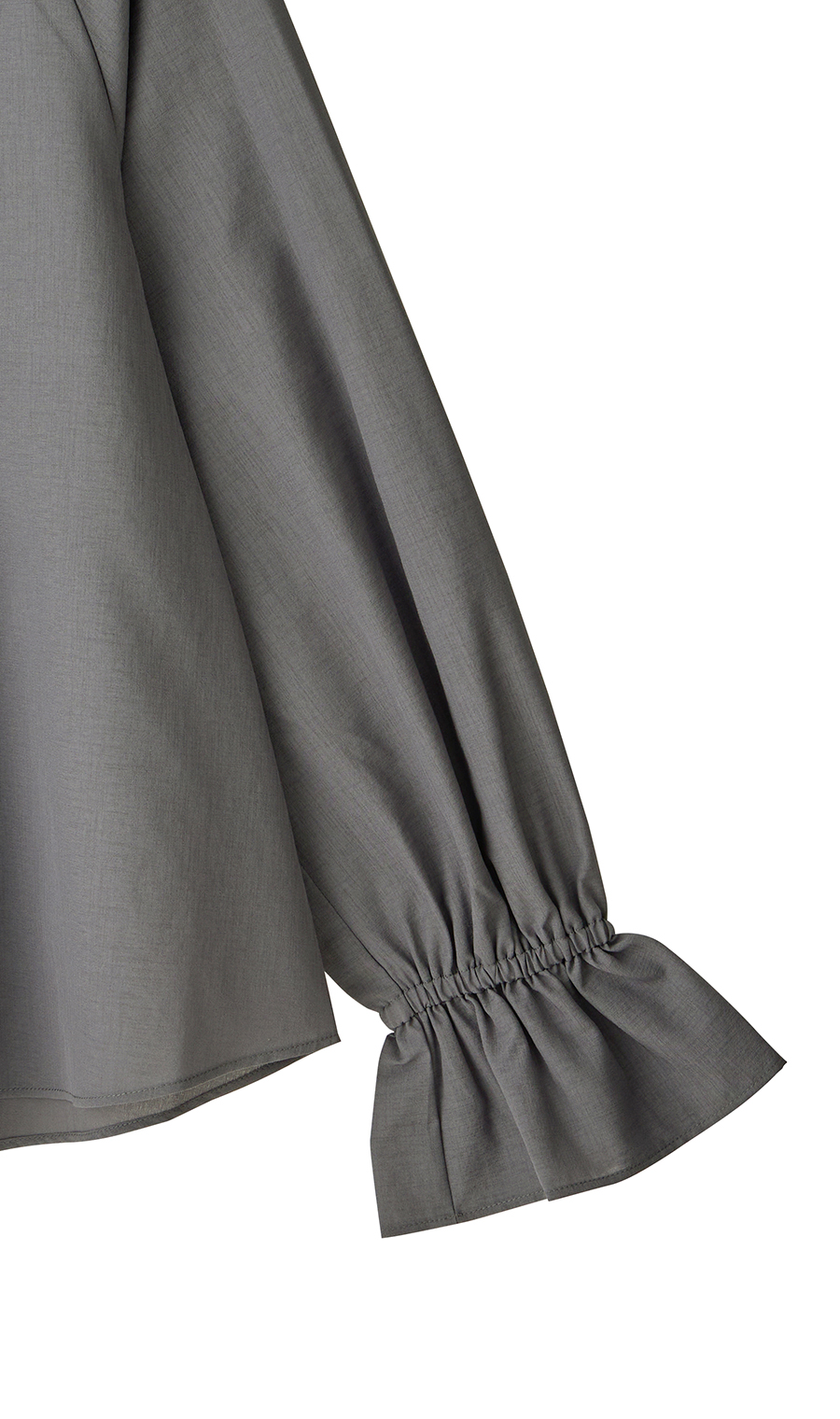 シアーブラウス【長袖】 グレー S