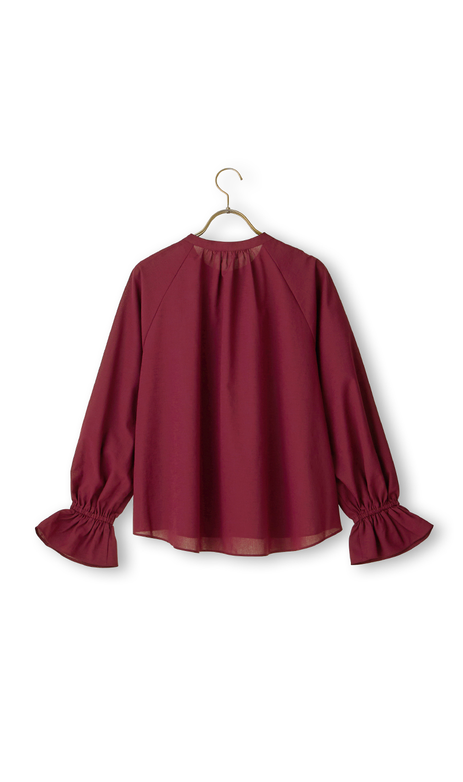 シアーブラウス【長袖】 ワイン S