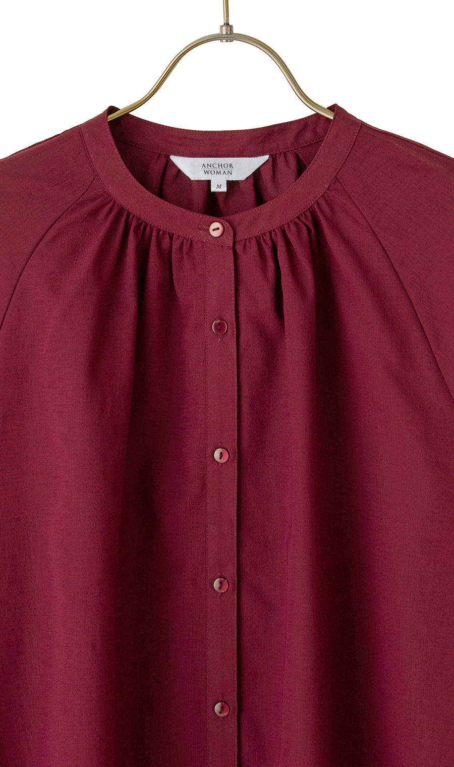 シアーブラウス【長袖】 ワイン S