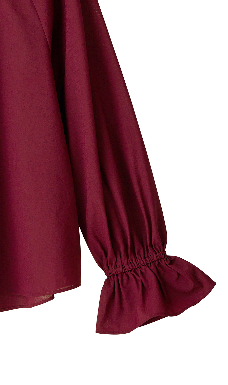 シアーブラウス【長袖】 ワイン S