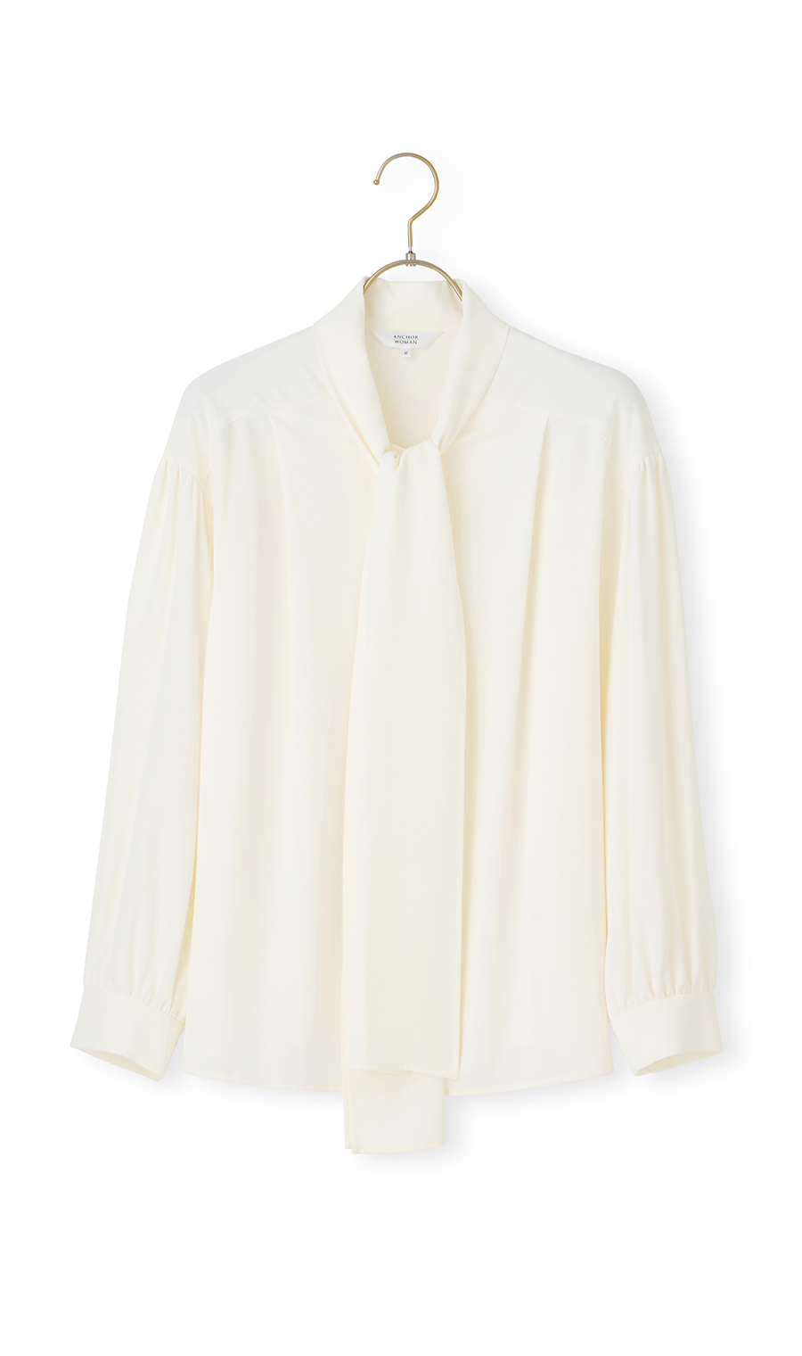 ボリュームリボンタイブラウス【長袖】 ホワイト S