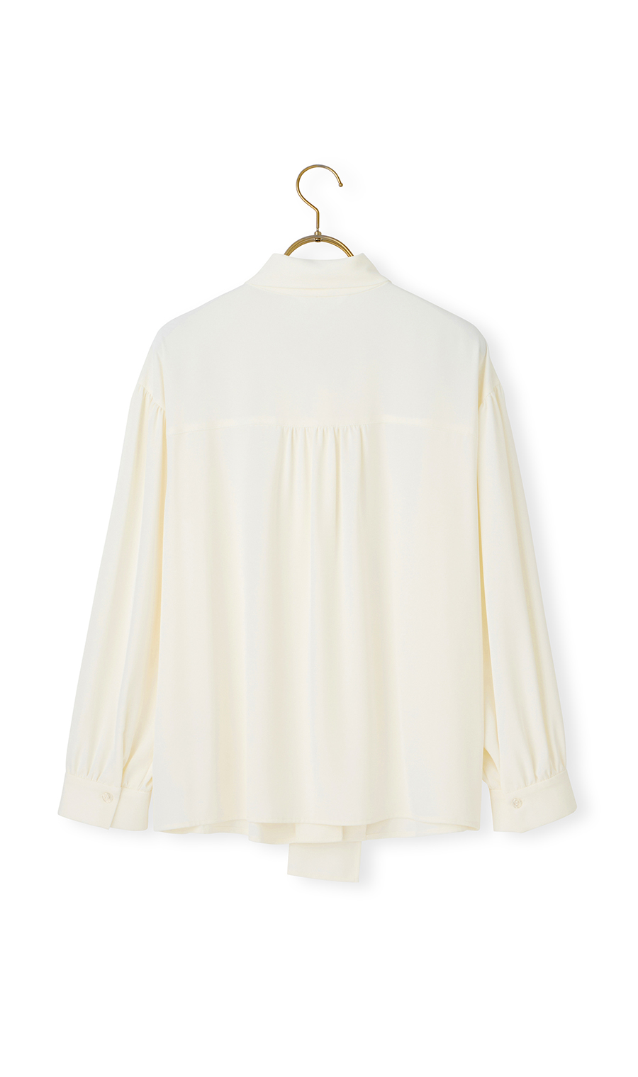 ボリュームリボンタイブラウス【長袖】 ホワイト S