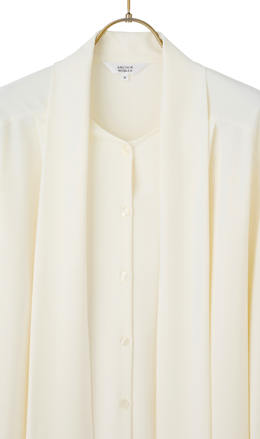 ボリュームリボンタイブラウス【長袖】 ホワイト S