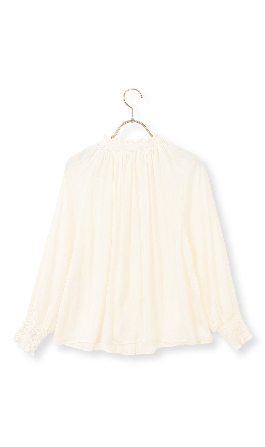 フリル襟ブラウス【前後2WAY】【長袖】 クリーム S