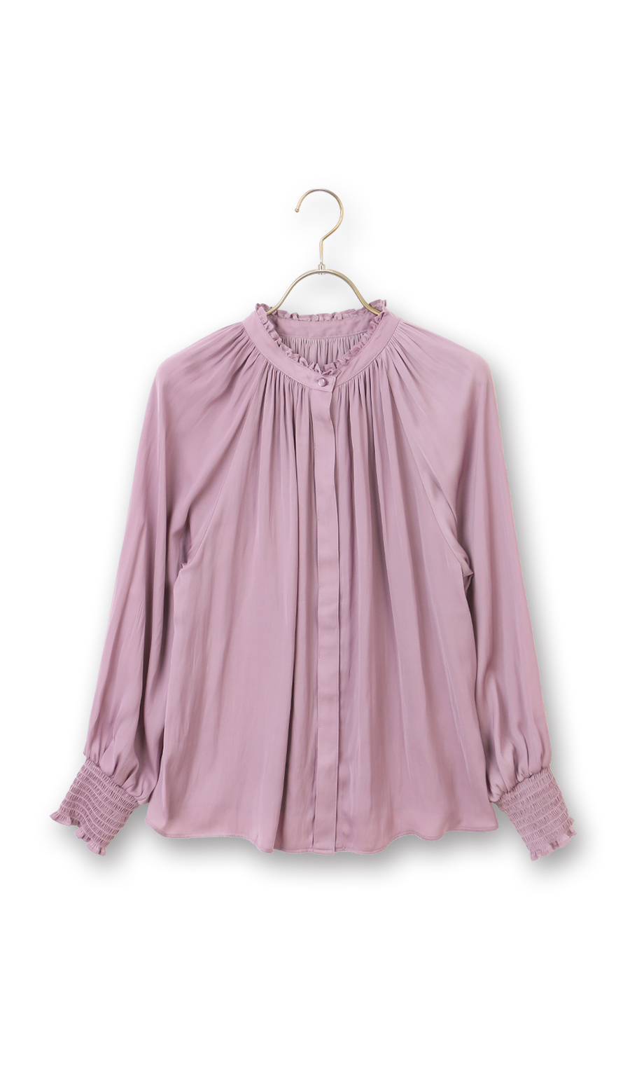 M1ck　apolina アポリナ　ピンク 緑刺繍 フリル襟 長袖ブラウス M1ck apolina アポリナ ピンク 緑刺繍 フリル襟 長袖ブラウス