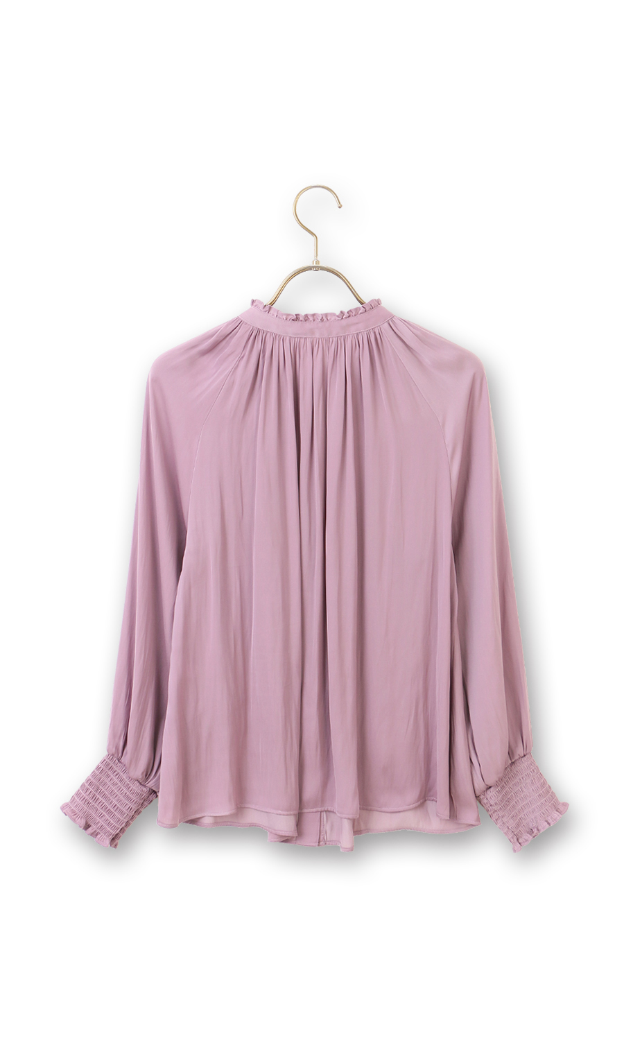 フリル襟ブラウス【前後2WAY】【長袖】 ピンク S