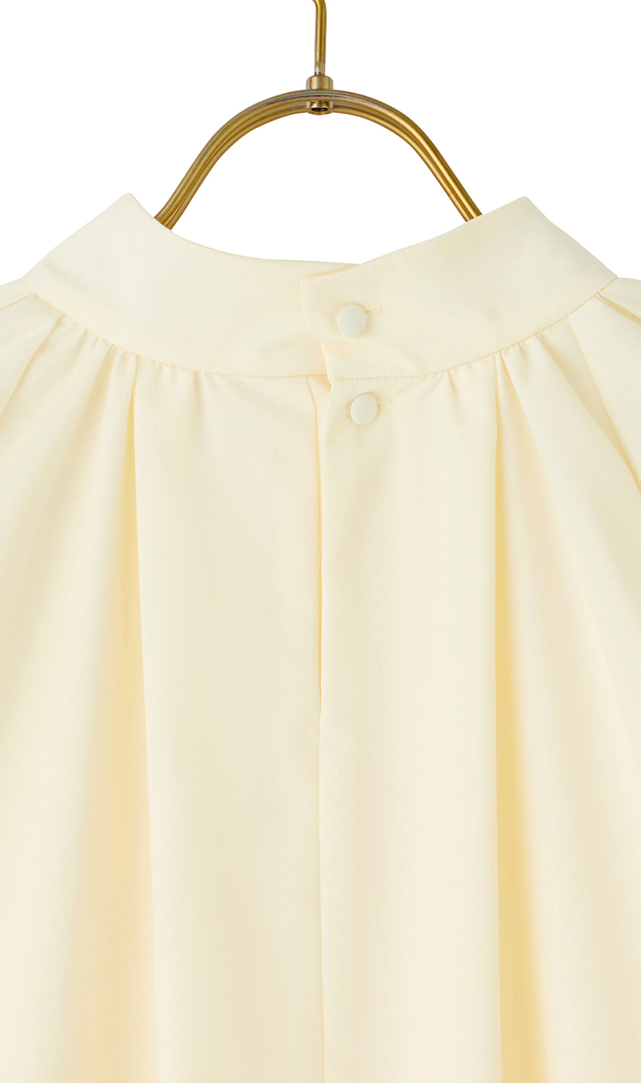 ハイネックギャザーブラウス【長袖】 クリーム M