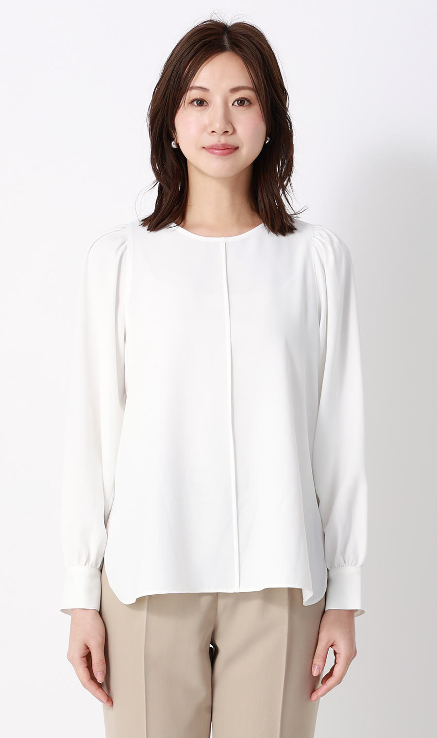 ボリュームスリーブブラウス【長袖】 ホワイト S