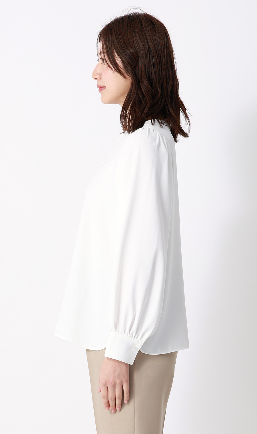 ボリュームスリーブブラウス【長袖】 ホワイト S