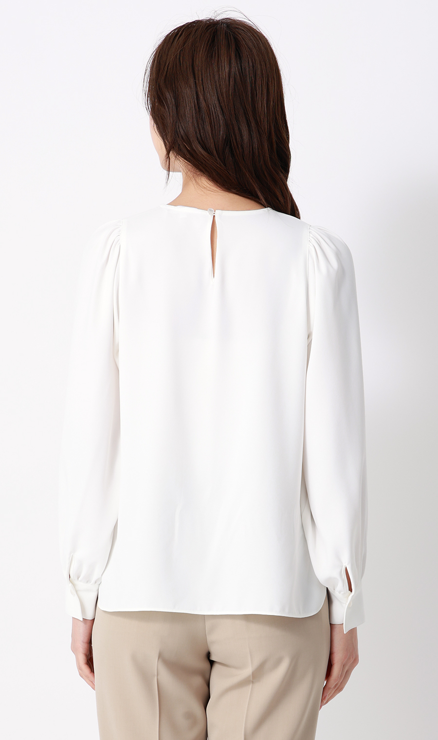 ボリュームスリーブブラウス【長袖】 ホワイト S