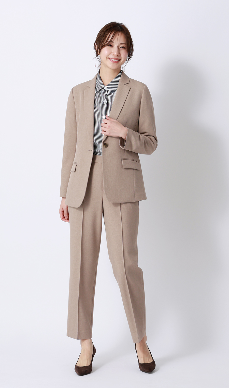 ロンドンストライプシャツ【長袖】 ブラック M