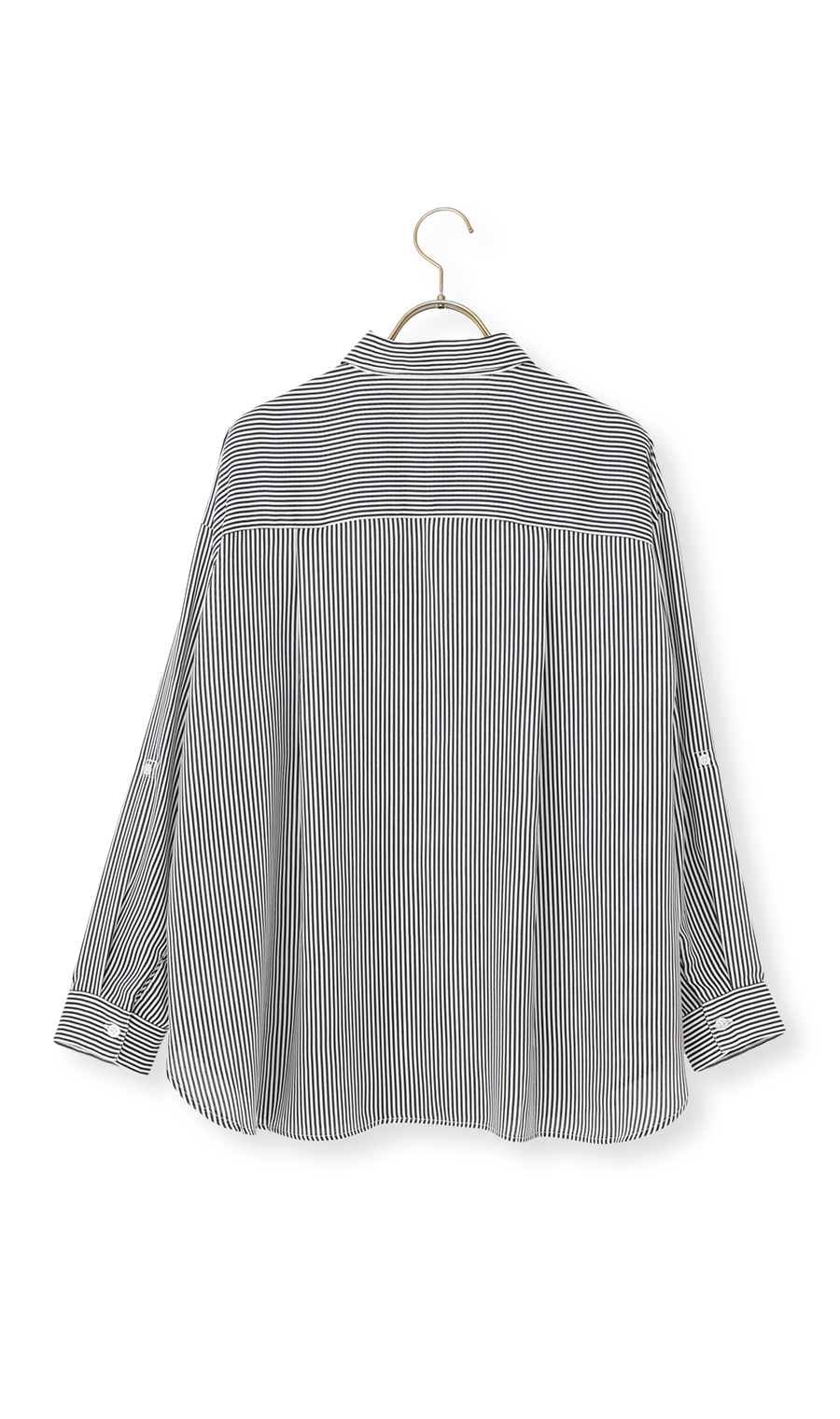 ロンドンストライプシャツ【長袖】 ブラック M