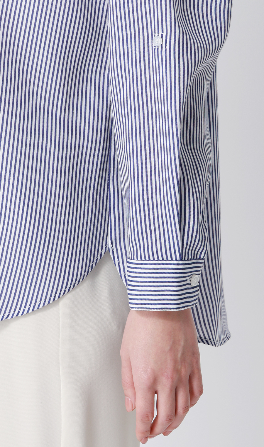 ロンドンストライプシャツ【長袖】 ブルー M