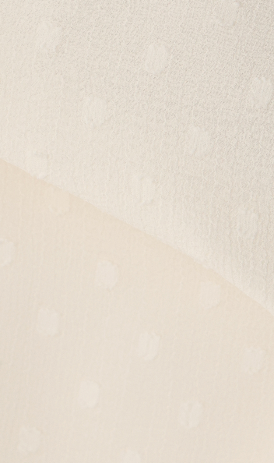 バンドカラーカットジャガードブラウス【長袖】 クリーム S