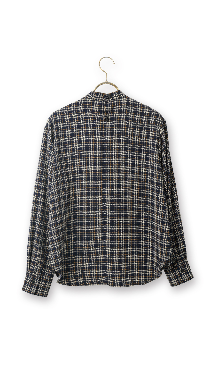 プリントボウタイブラウス【長袖】 ネイビー M