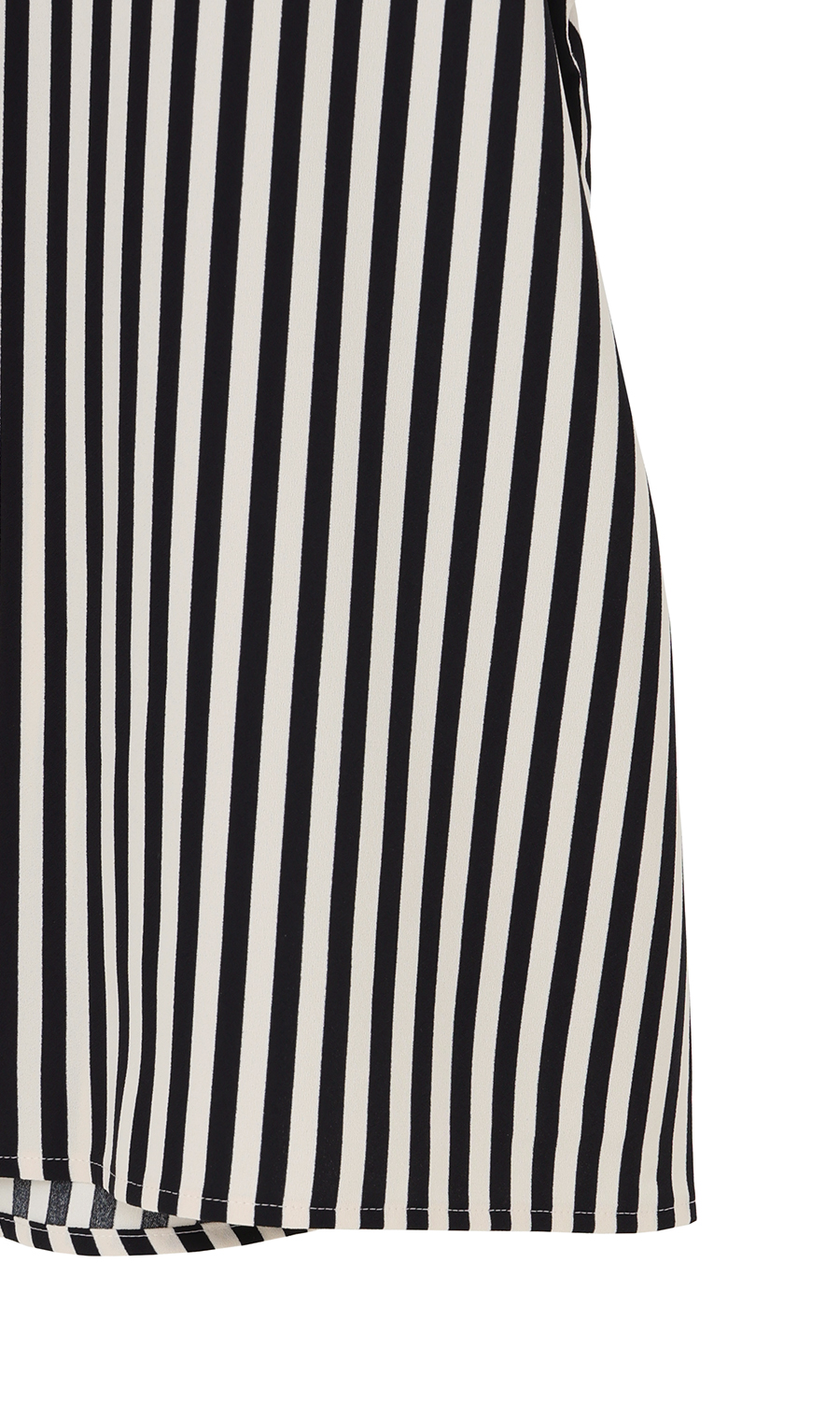 ストライプボウタイブラウス【半袖】 ブラック M