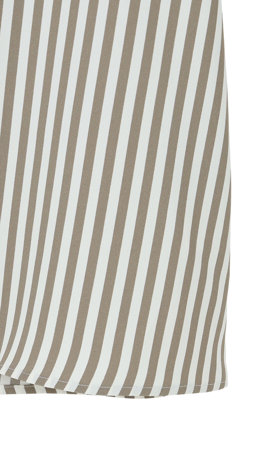 ストライプボウタイブラウス【半袖】 ベージュ M