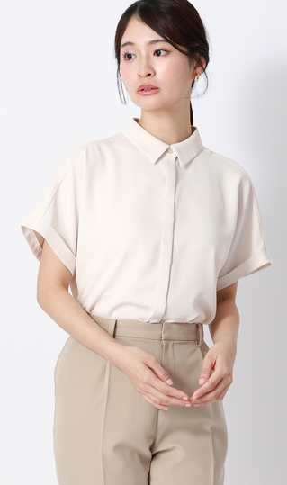 シャツカラーブラウス【半袖】