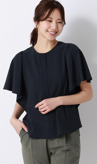 フレアスリーブブラウス【半袖】