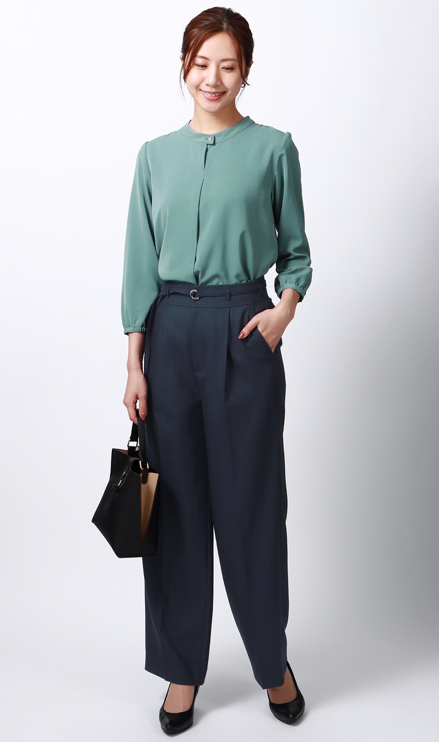 2WAYマルチブラウス《Instagram共創企画》《9分袖》 ブルー S