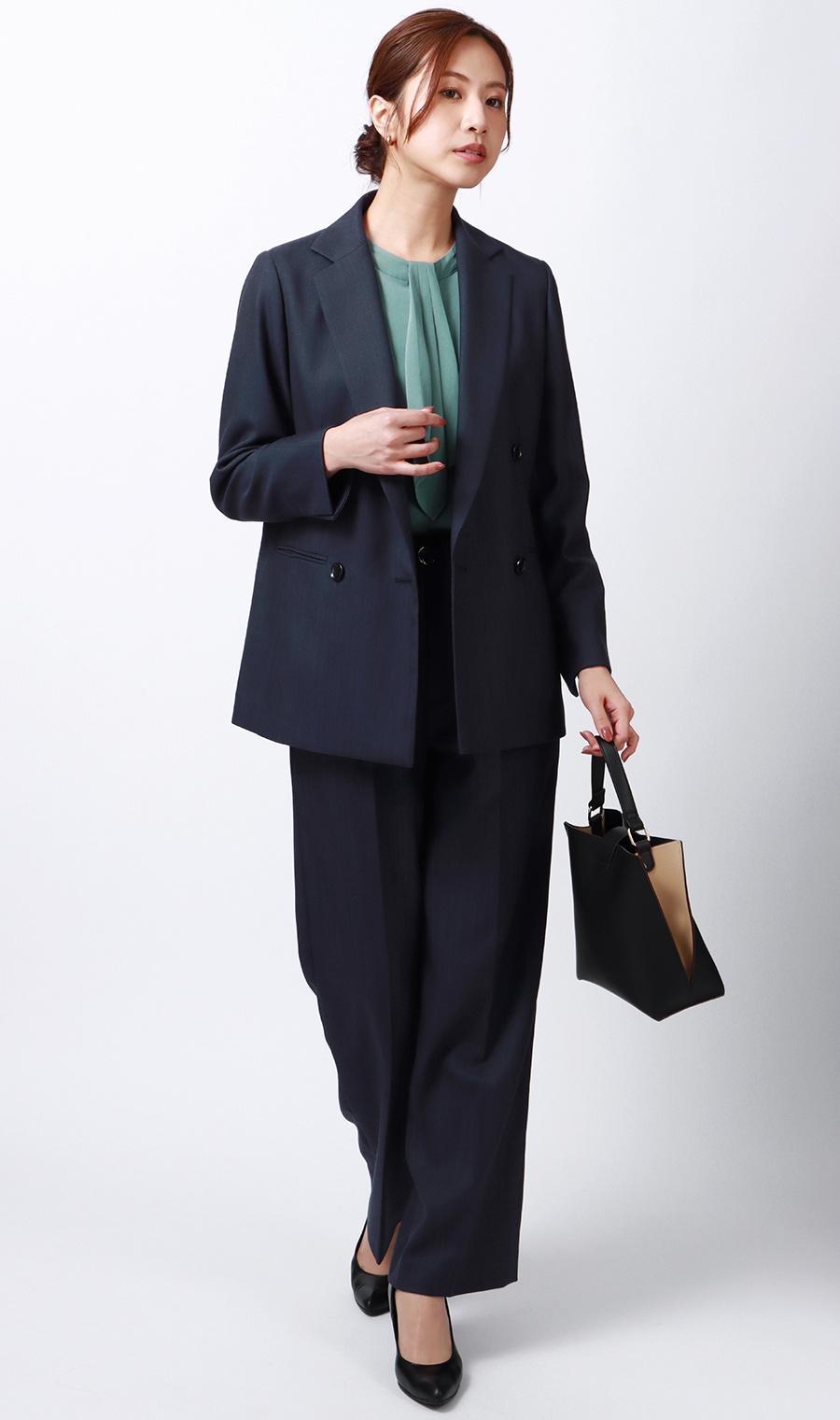 2WAYマルチブラウス《Instagram共創企画》《9分袖》 ブルー S