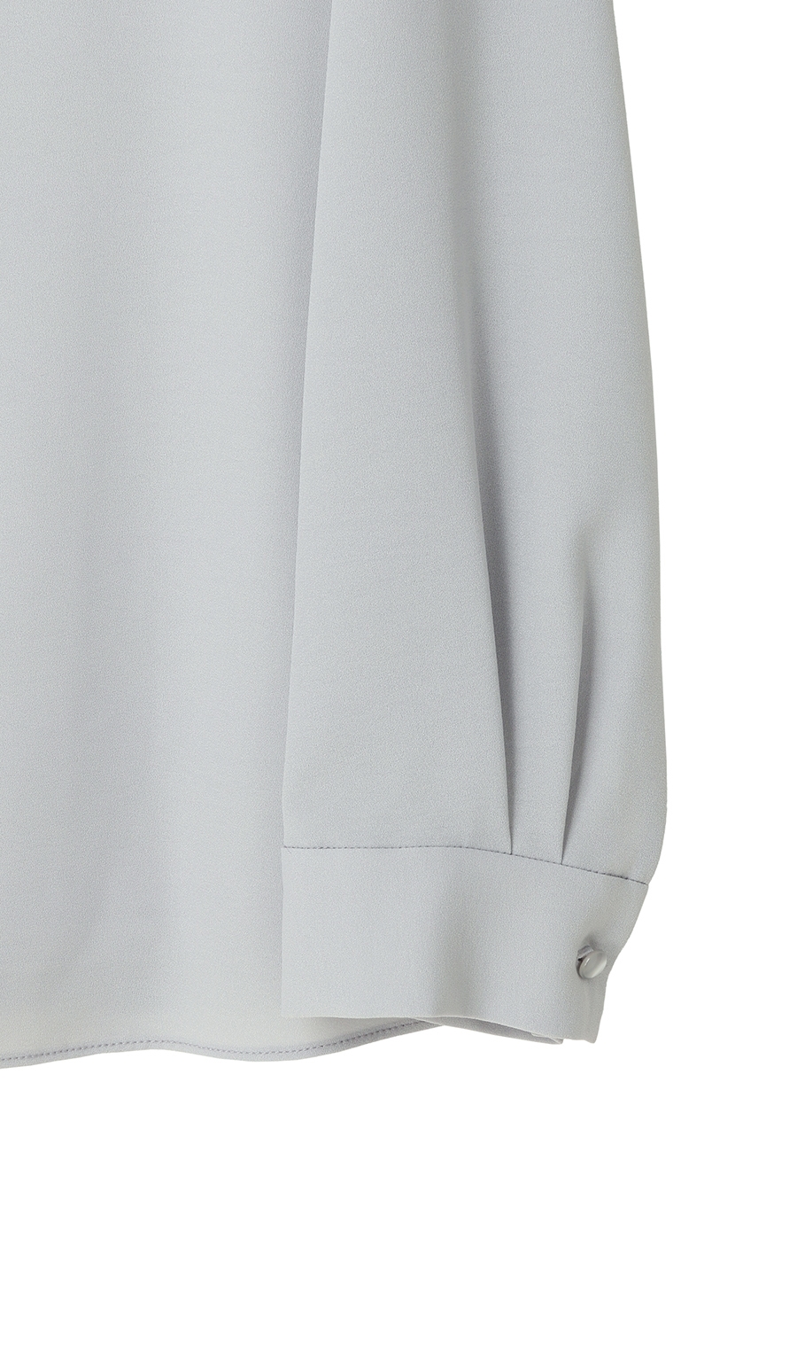 ハイネックタックブラウス《長袖》 ブルー S