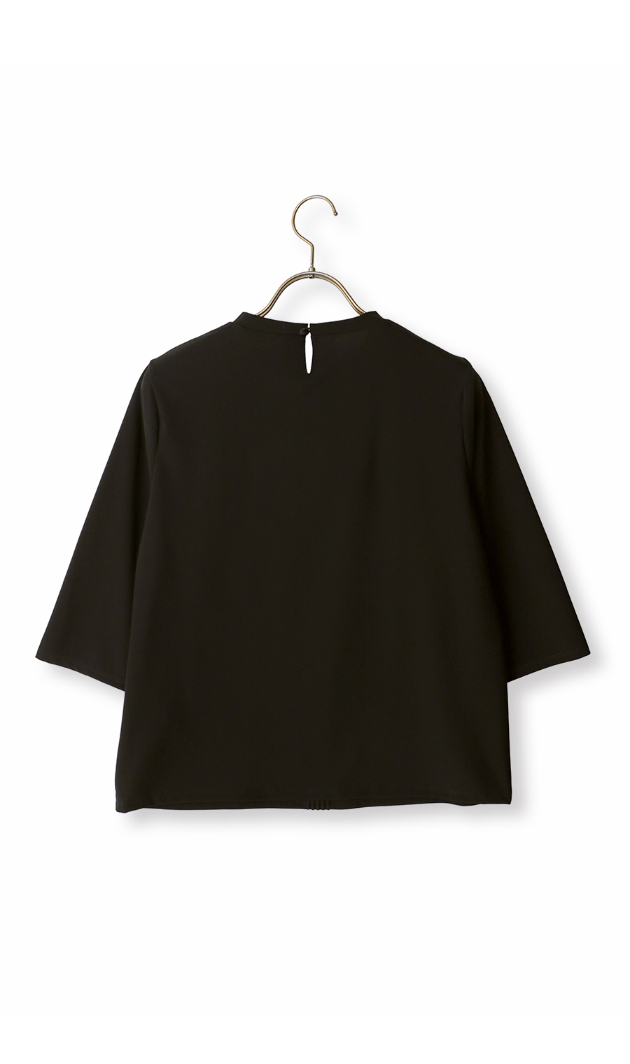 フォーマルブラウス【ピンタック】【7分袖】【日本製】 ブラック M