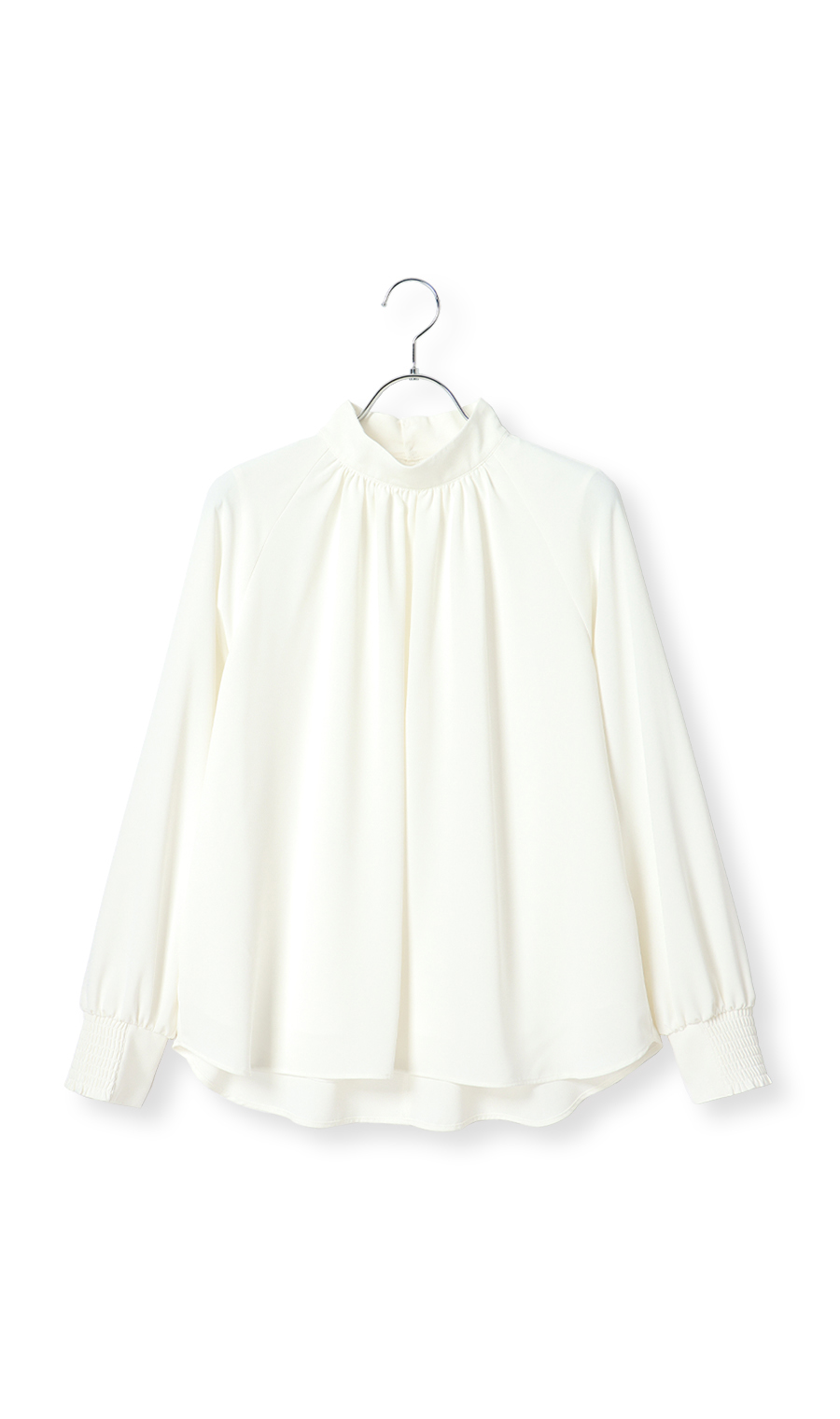ハイネックボウタイブラウス【2WAY】【長袖】【WEB限定】 ホワイト M