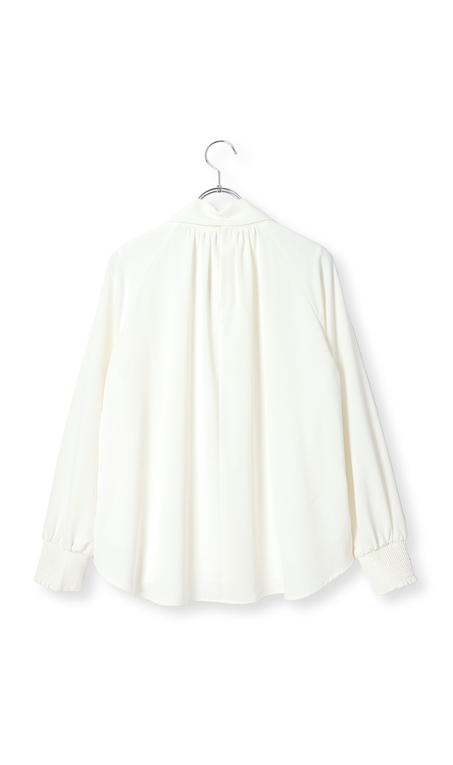 ハイネックボウタイブラウス【2WAY】【長袖】【WEB限定】 ホワイト M
