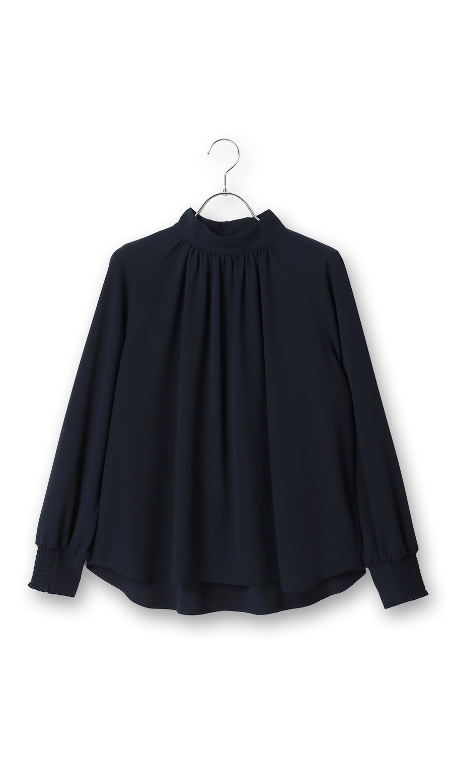ハイネックボウタイブラウス【2WAY】【長袖】【WEB限定】 ネイビー M