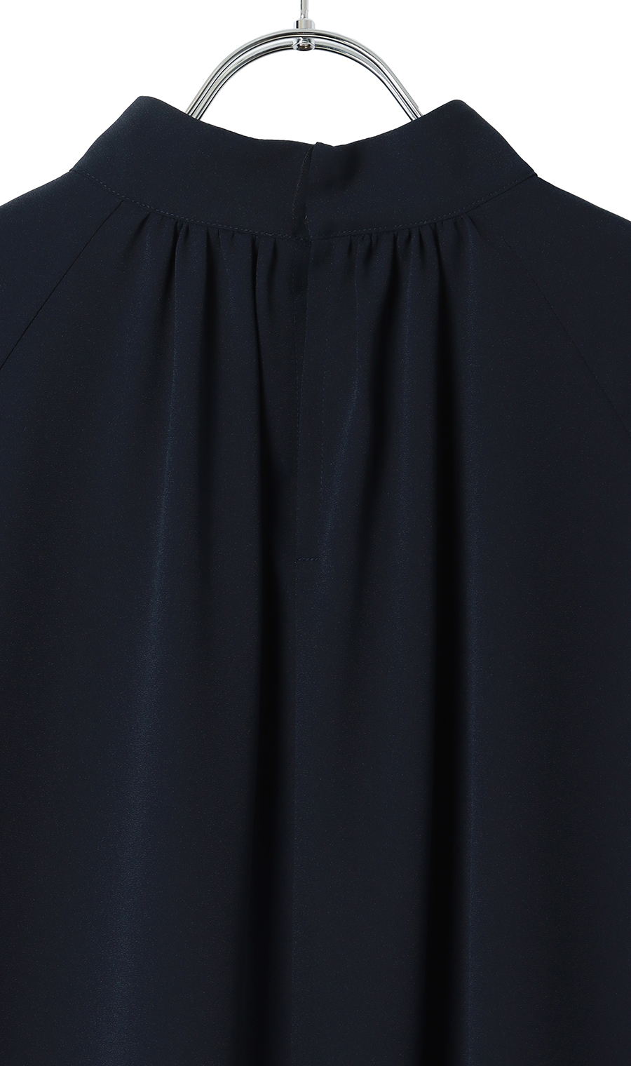 ハイネックボウタイブラウス【2WAY】【長袖】【WEB限定】 ネイビー M
