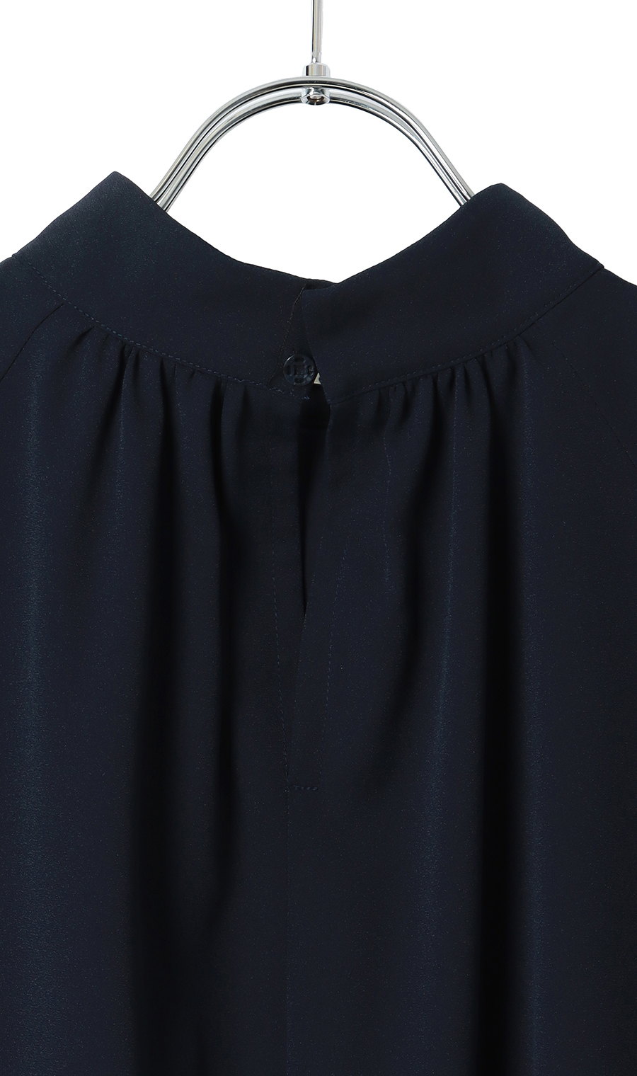 ハイネックボウタイブラウス【2WAY】【長袖】【WEB限定】 ネイビー M