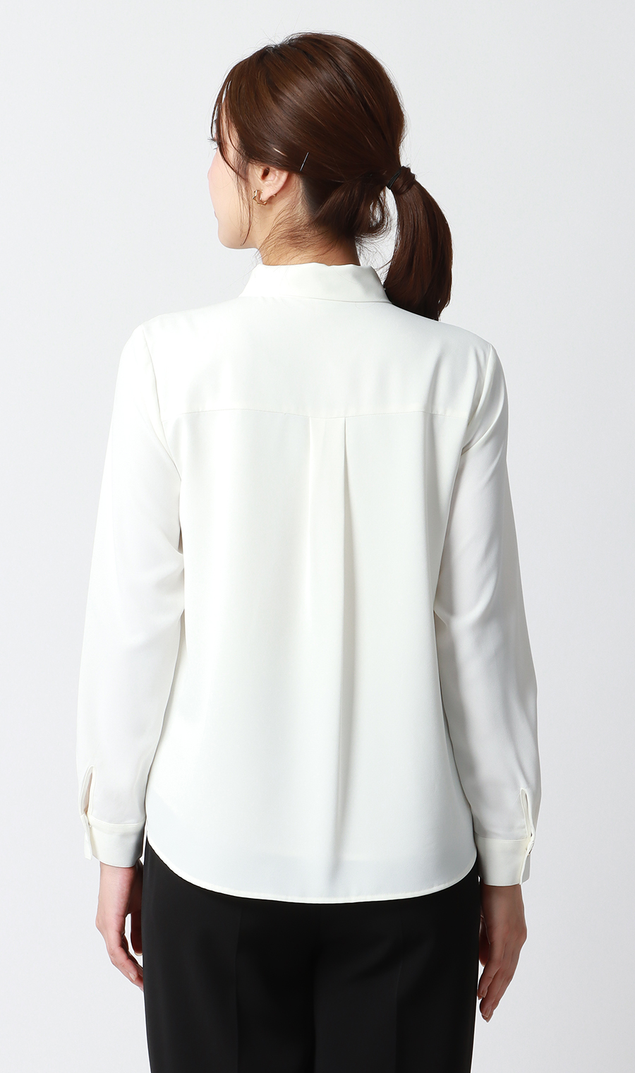 アシンメトリーフリルブラウス【長袖】【WEB限定】 ホワイト M