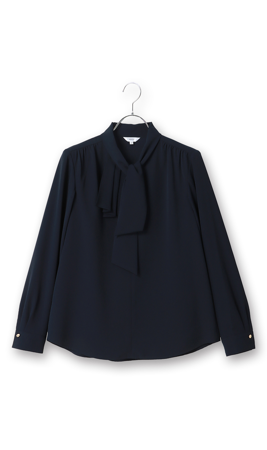 アシンメトリーフリルブラウス【長袖】【WEB限定】 ネイビー M