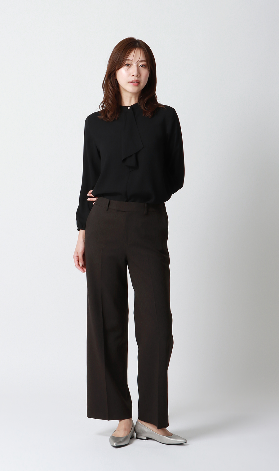 ボウタイブラウス【長袖】【WEB限定】 ブラック S