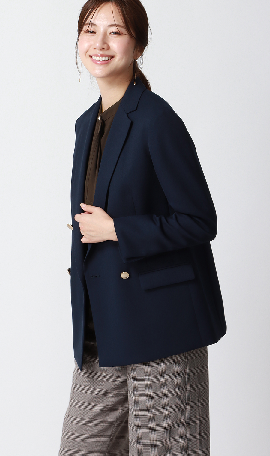 ボウタイブラウス【長袖】【WEB限定】 ブラウン S