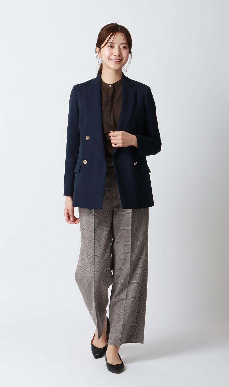 ボウタイブラウス【長袖】【WEB限定】 ブラウン S