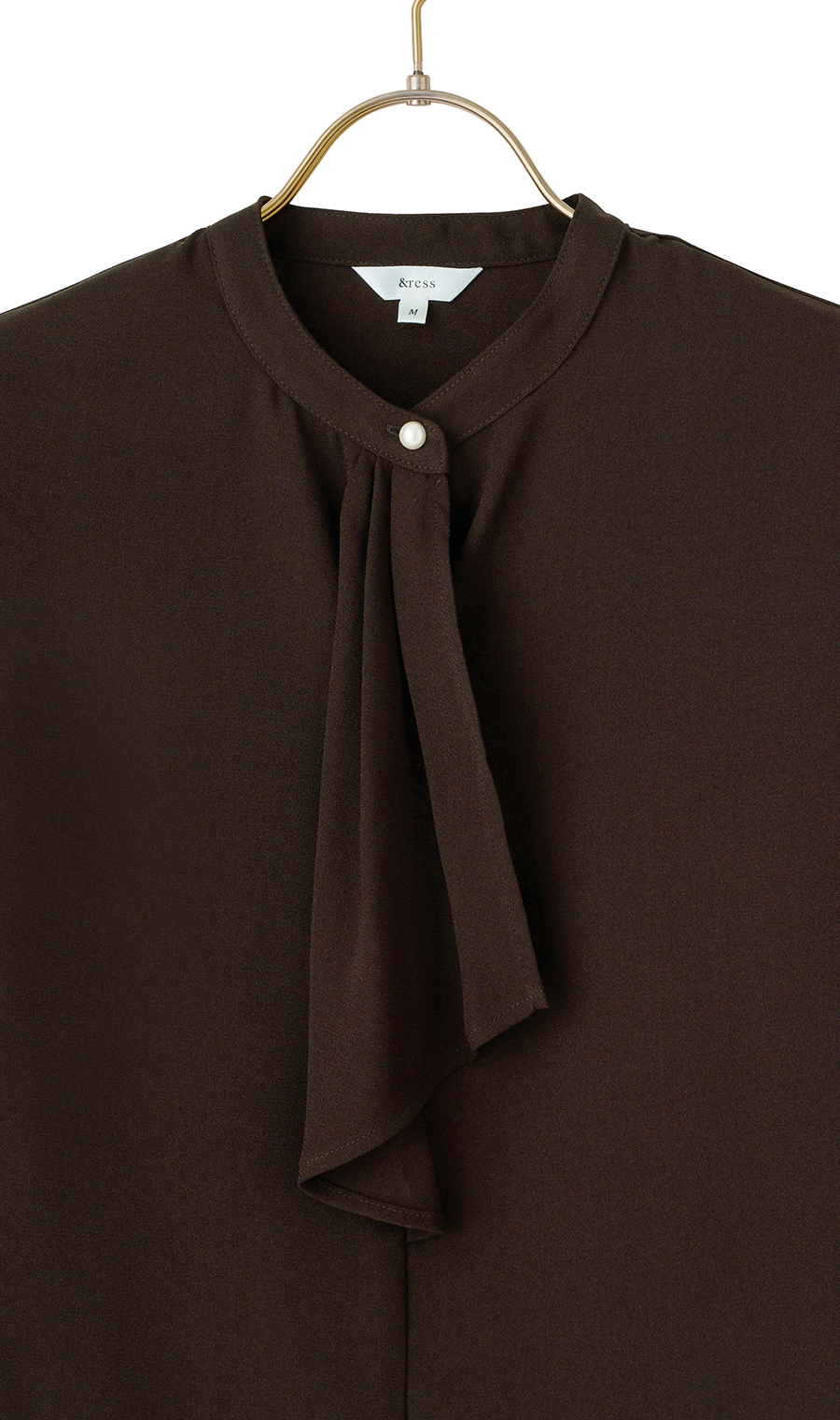 ボウタイブラウス【長袖】【WEB限定】 ブラウン S