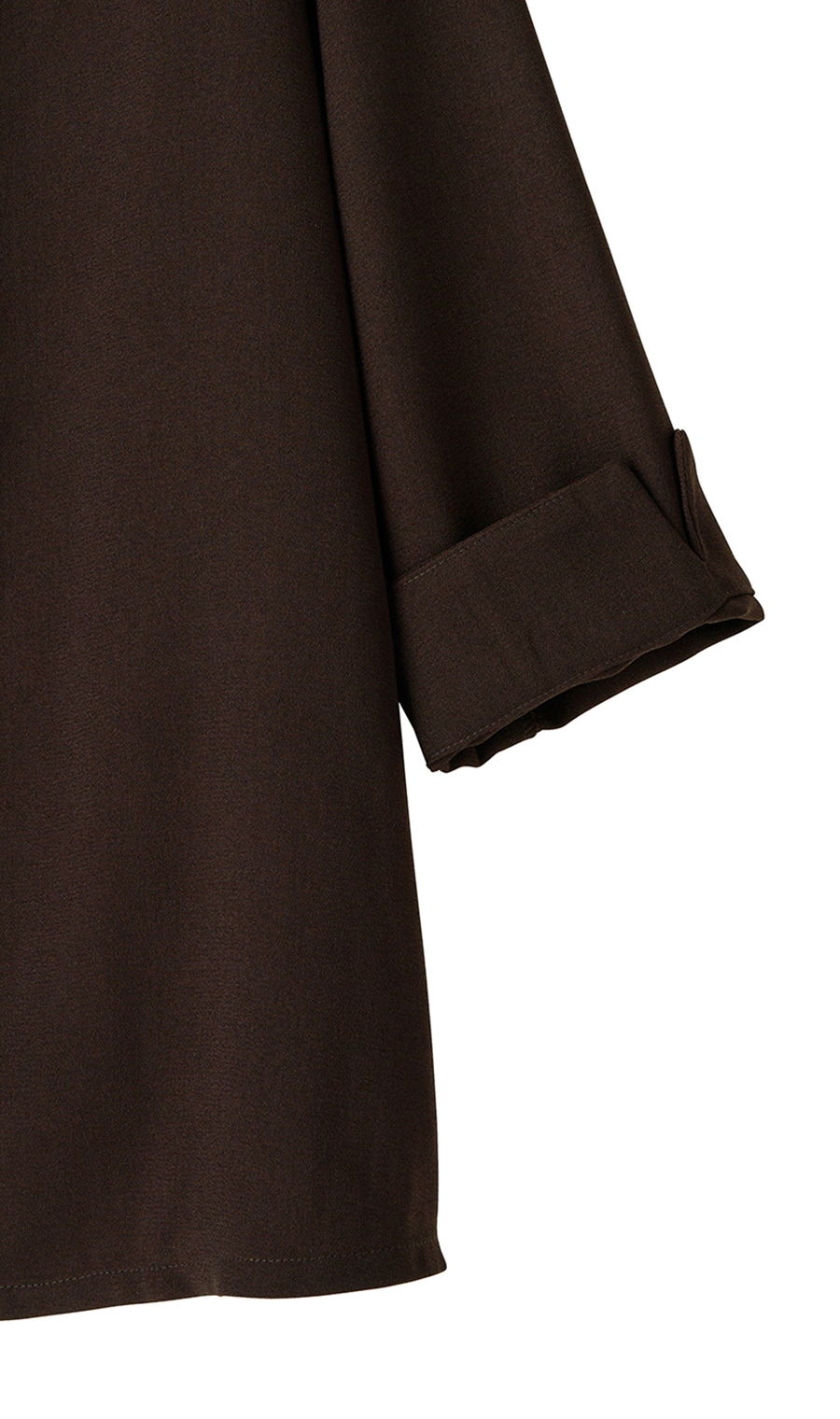 フロントピンタックブラウス【7分袖】【WEB限定】 ブラウン S