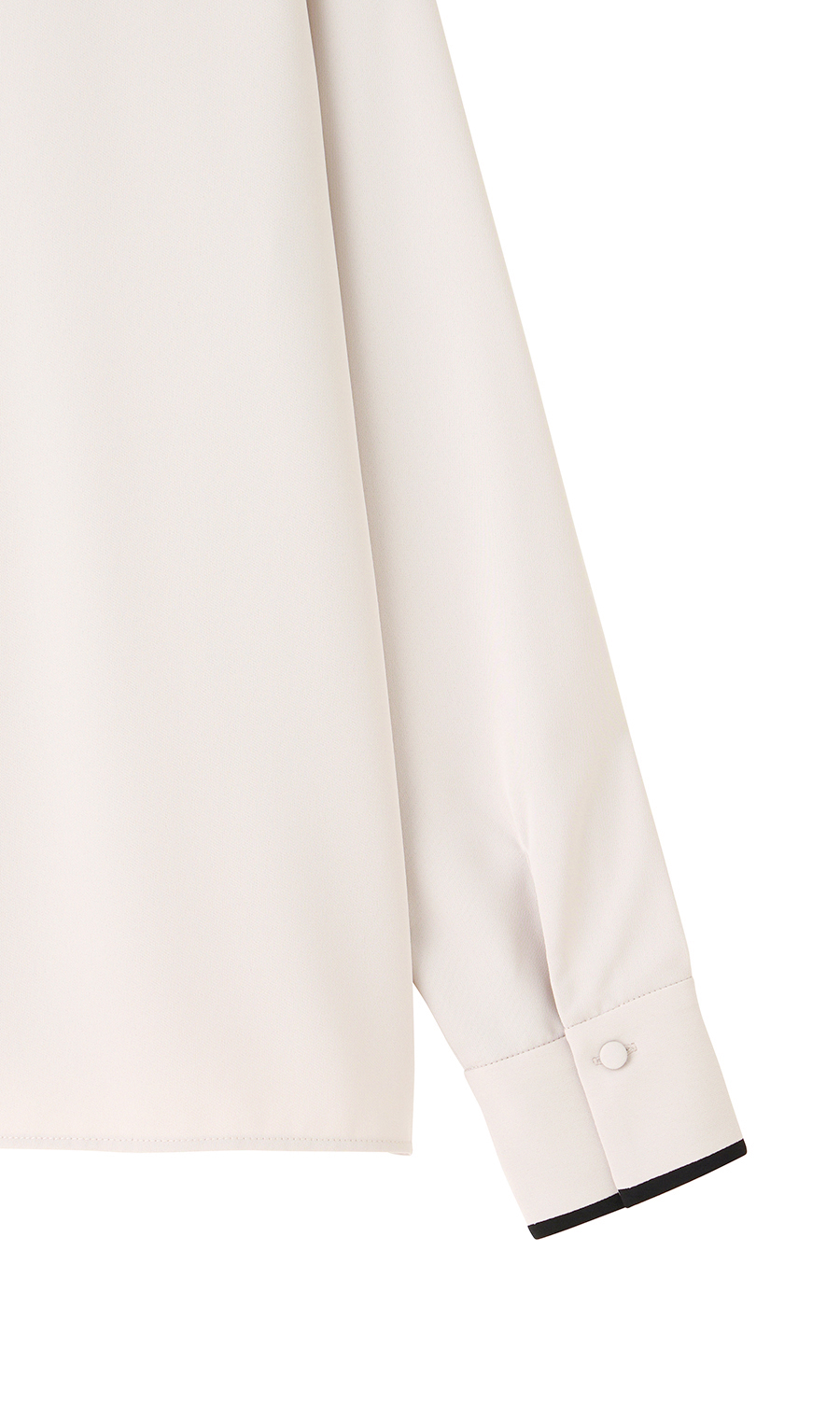 【週替わり_レディース】ライン配色フリルタイブラウス【長袖】【2WAY】 ベージュ S