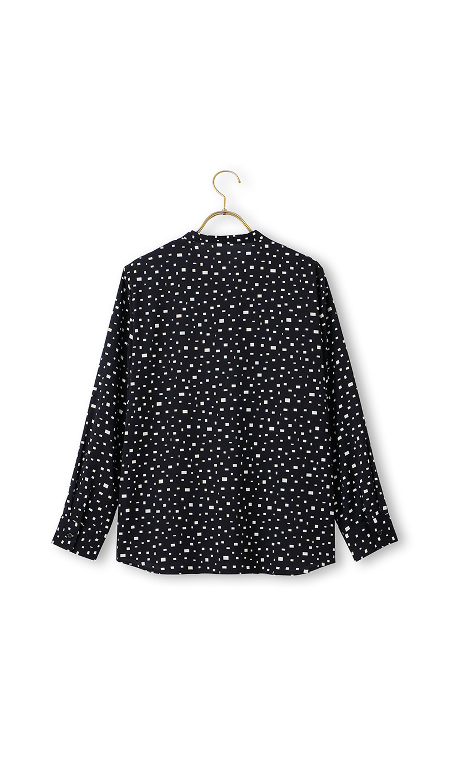 【週替わり_レディース】プリントバンドカラーリボンブラウス【長袖】 ブラック S