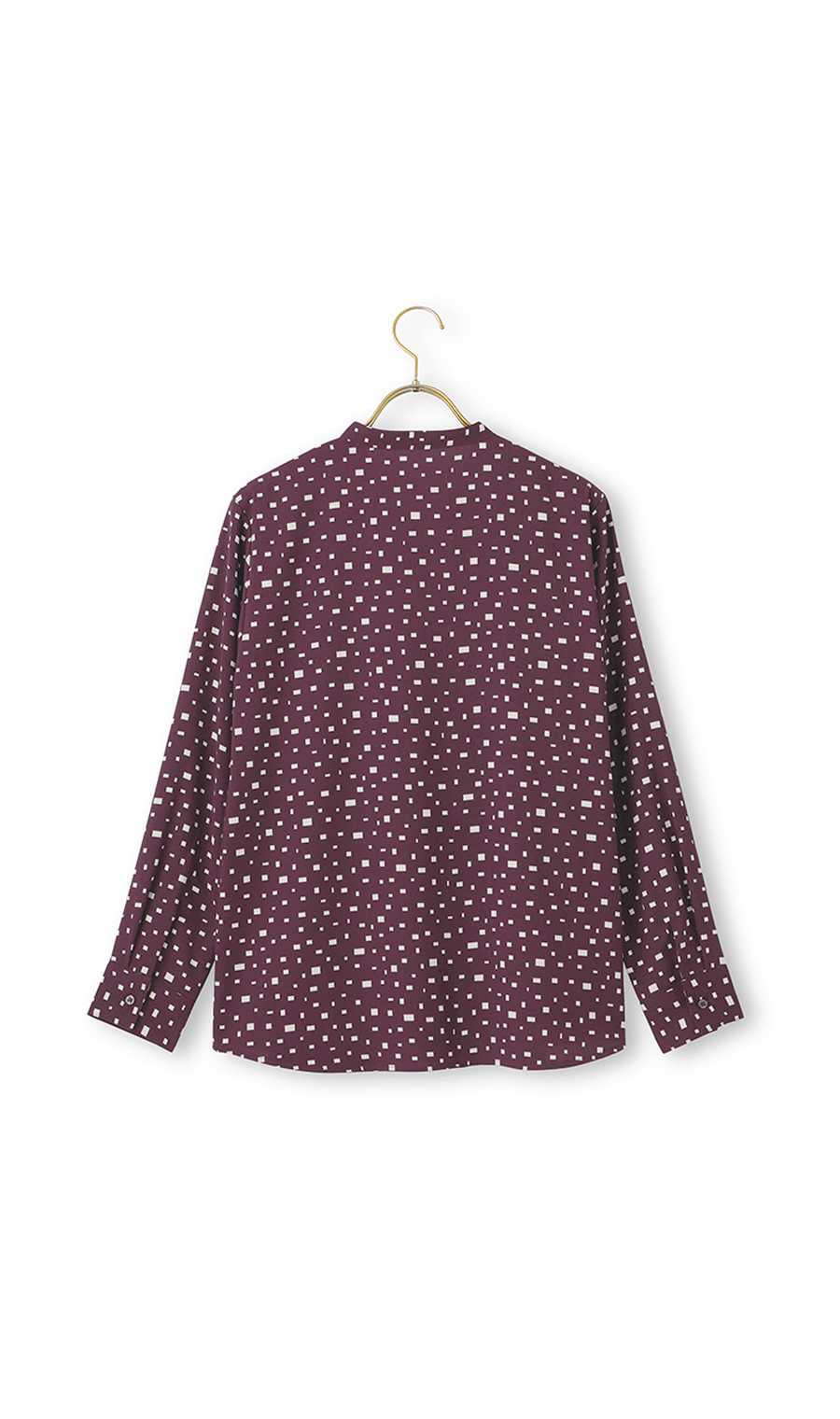 【週替わり_レディース】プリントバンドカラーリボンブラウス【長袖】 ワイン S