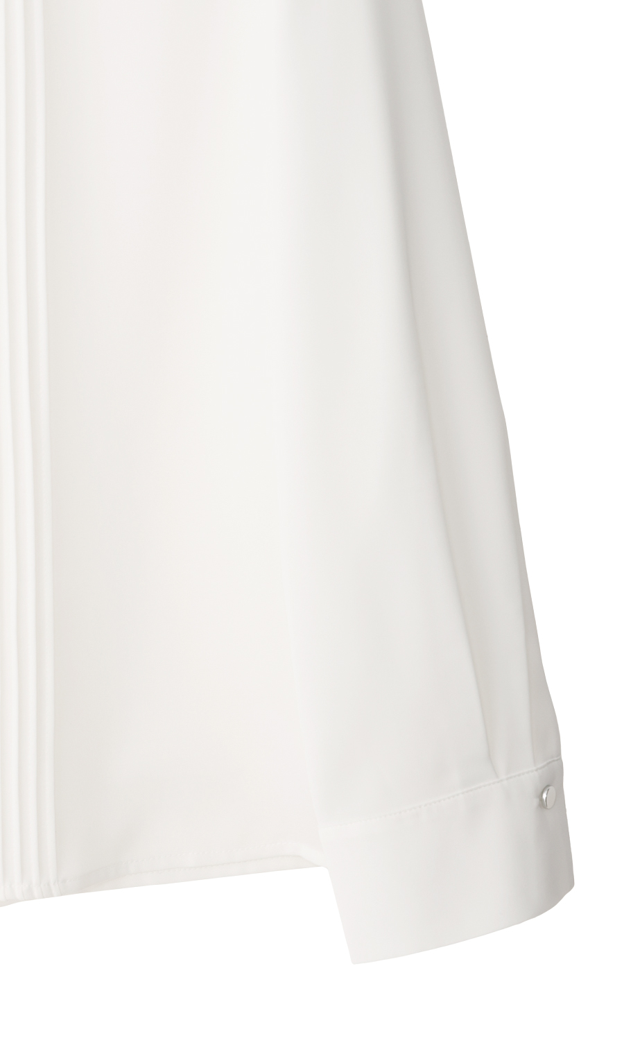 バンドカラーピンタックブラウス【長袖】 ホワイト S