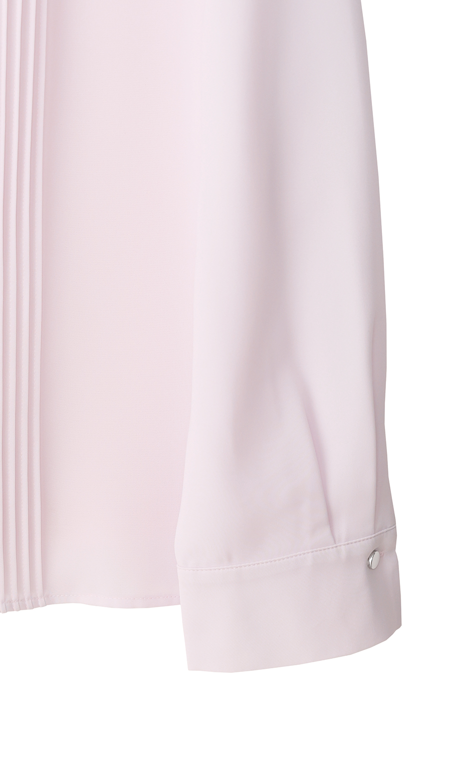 バンドカラーピンタックブラウス【長袖】 ピンク S