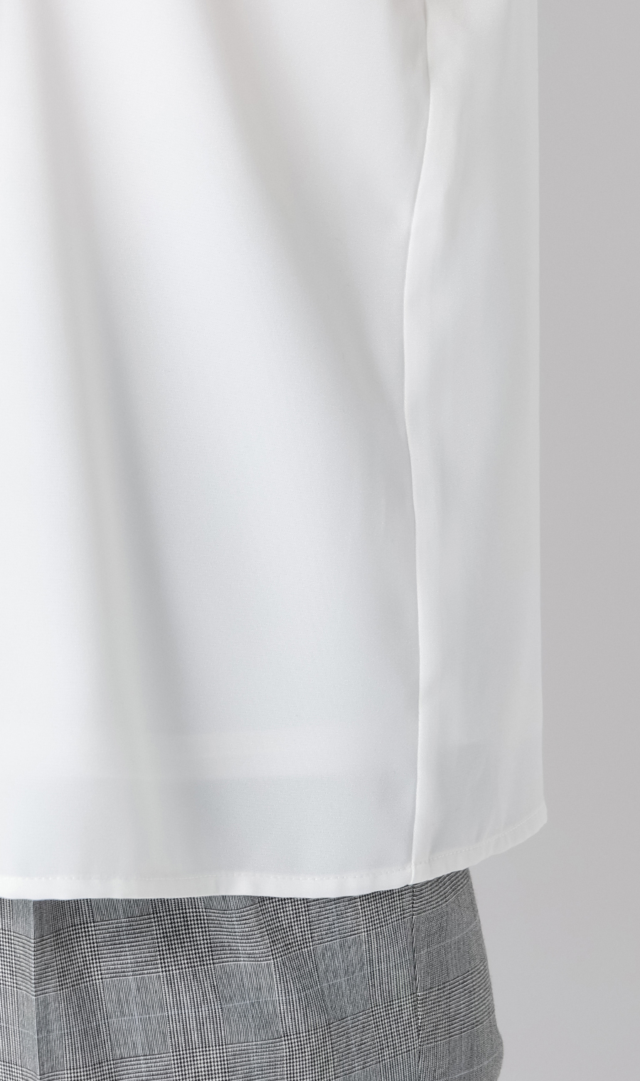 ピンタックブラウス【半袖】 ホワイト S