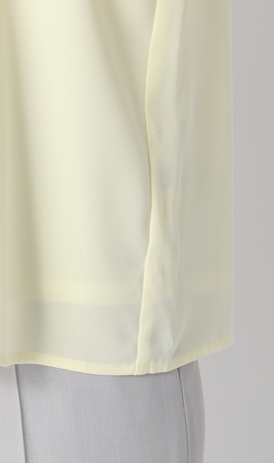 ピンタックブラウス【半袖】 イエロー S