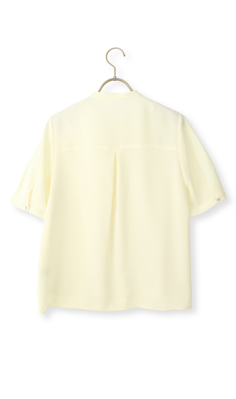 ピンタックブラウス【半袖】 イエロー S